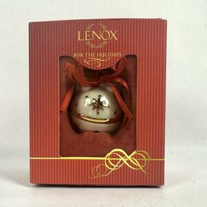 Lenox Just Jingles Porcelain Bell & Bow Christmas Ornament